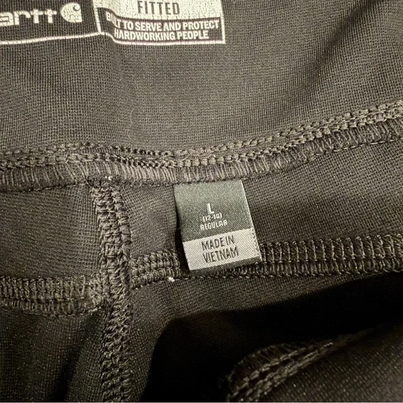Carhartt Black Fitted Force Leggings Size L 12/14 Workwear Athleisure Gorpcore - Picture 7 of 7